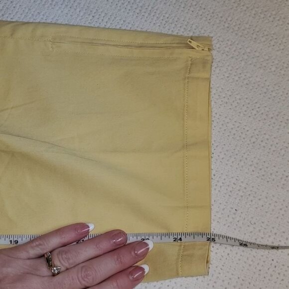 Chico's Design Eden Raffia High Waisted Sz.1 Pants Zippered Side Slit w Pockets - Picture 10 of 12